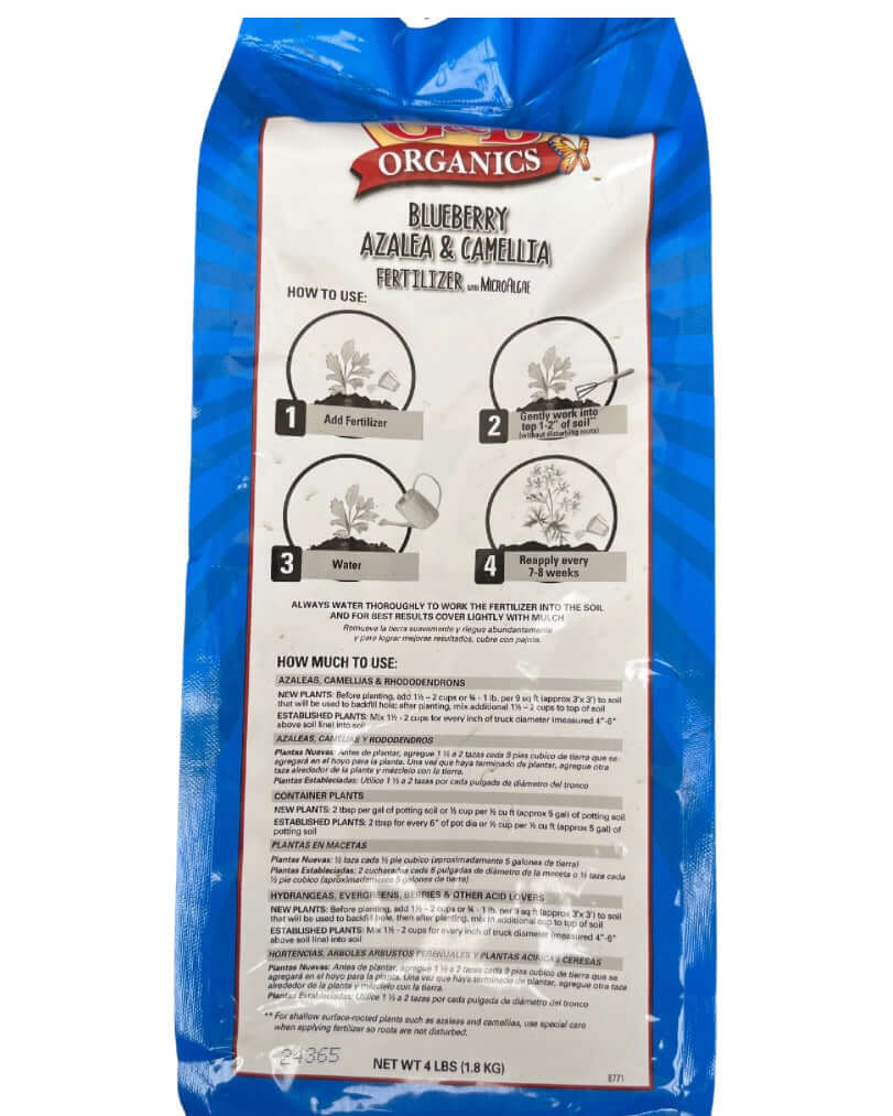 azalea plant fertilizer G&B Organics, 4-5-2 Blueberry, Azalea, & Camelia Fertilizer